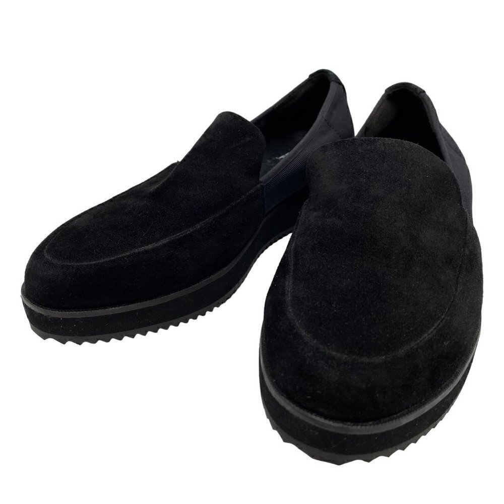 Eileen Fisher Dell Platform Loafer Black Suede Stretch Slip-On Women Sz 8.5